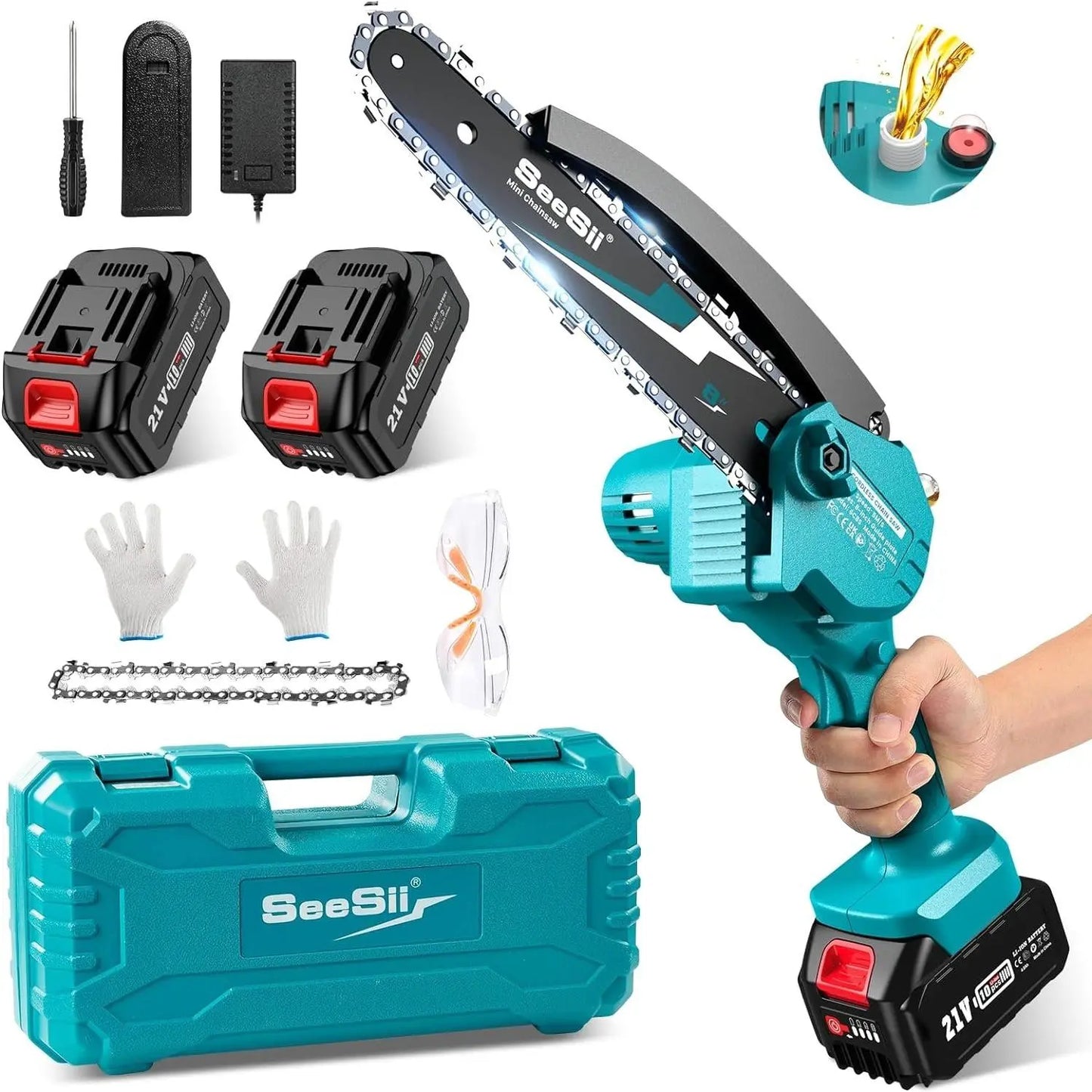 SEESII Mini Chainsaw Cordless